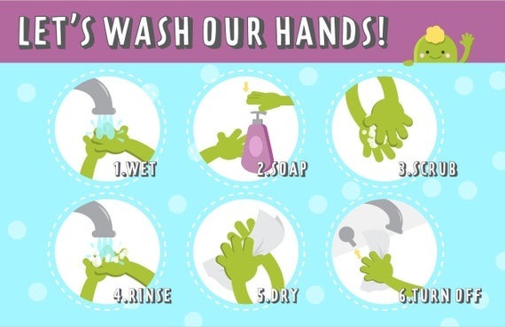 Hand washing poster green