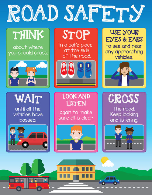Road Safety poster   crossing the road