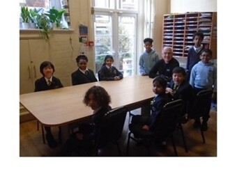 School Council's Meeting with Father Simon