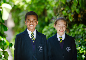 School uniform - Y6 under leaf arch